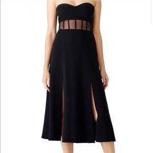 NWOT Cinq a Sept Strapless Black Midi Dress